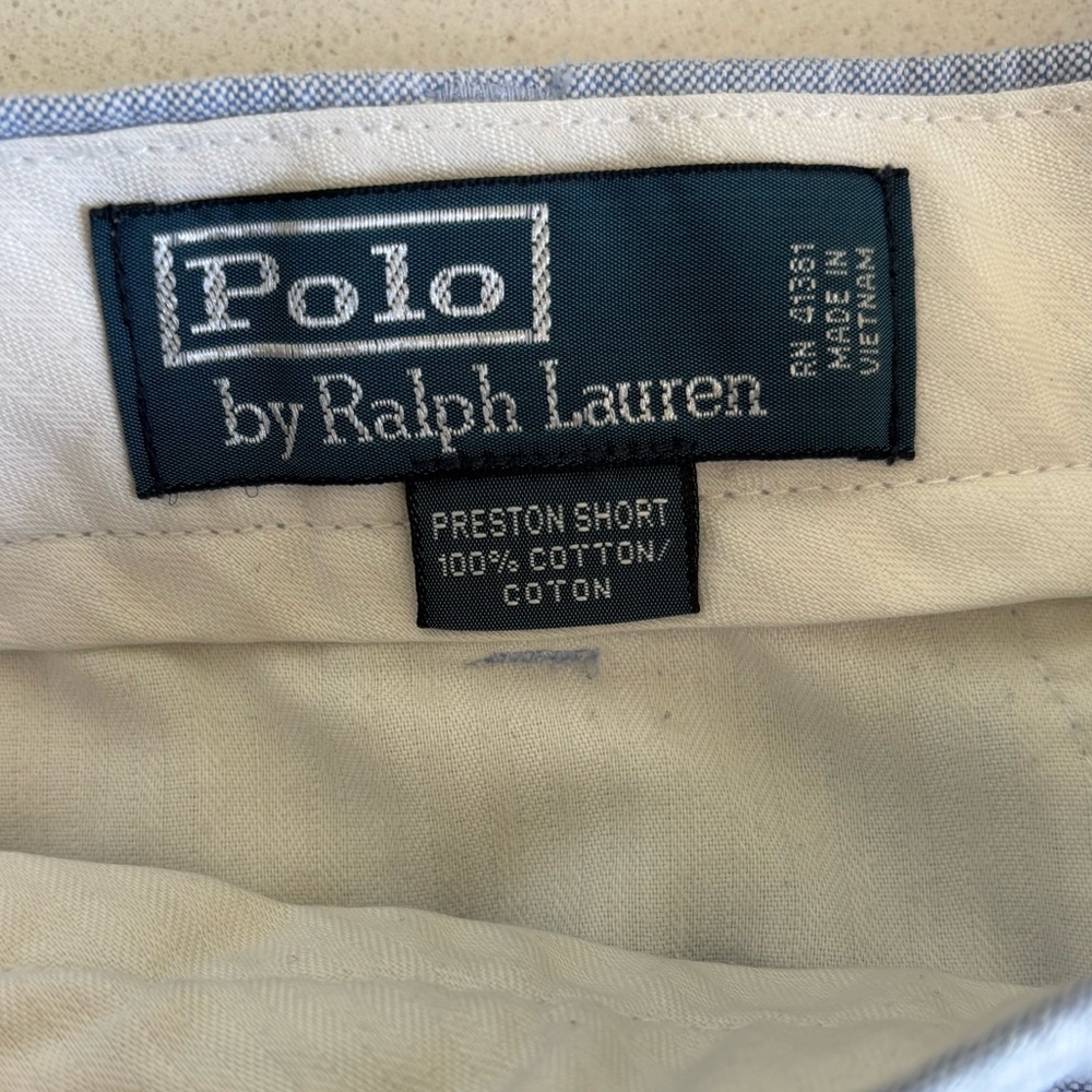Polo Ralph Lauren Preston Cotton Shorts Blue Men’s 35 Casual Chino 100% Cotton - Picture 6 of 7